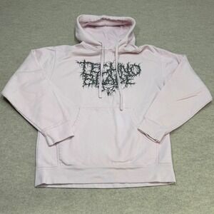 Technoblade Pink Metal Logo Hoodie Gamer Merch Mens Medium Cozy Pastel Soft Girl